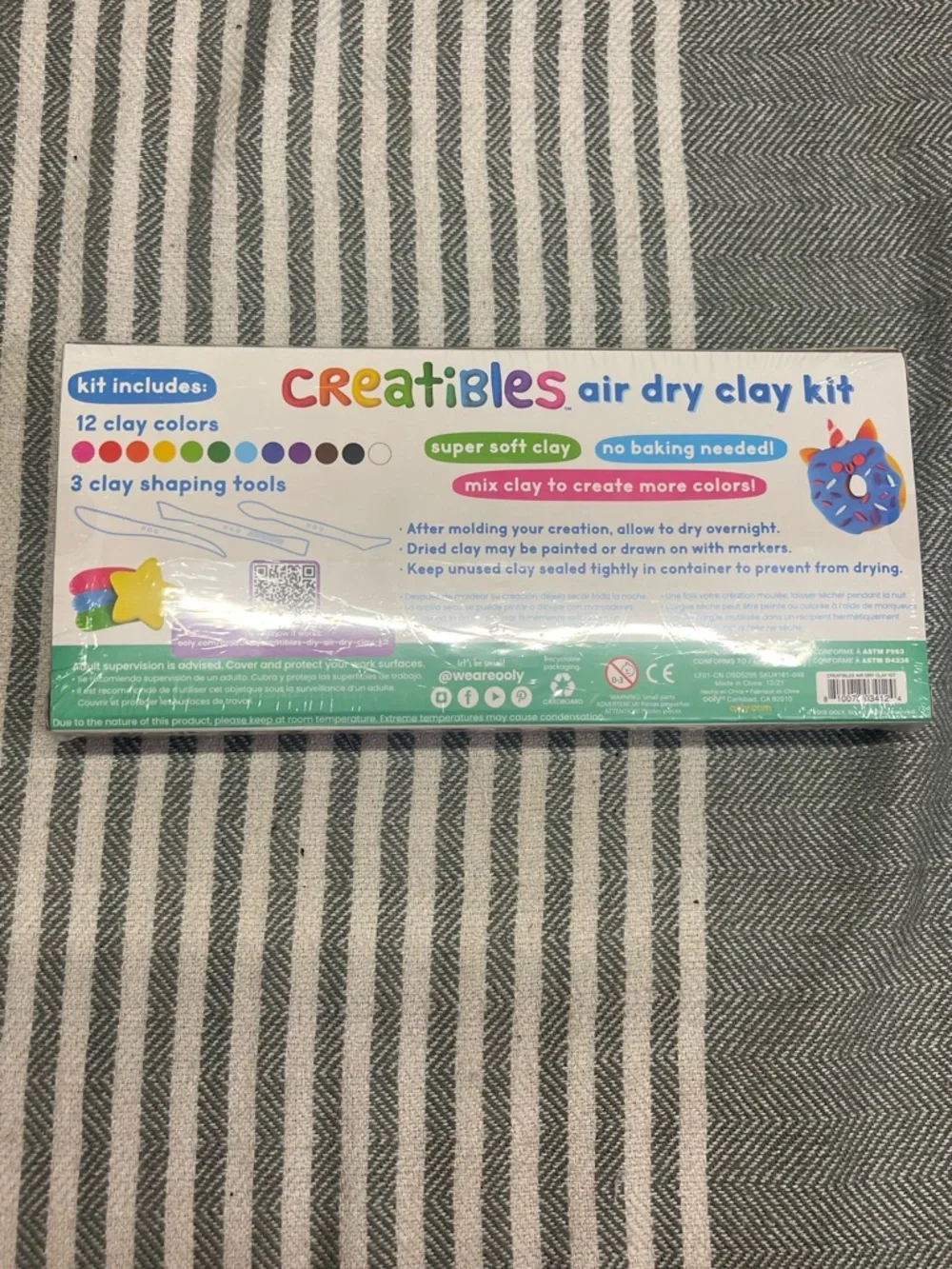 Ooly Creatibles Air Dry Clay‎ Kit - 12 Assorted Pastel Colors NEW